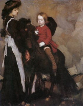 ジョージ・ワシントン・ランバート Painting - 少年の乗馬肖像画 ジョージ・ワシントン・ランバートの肖像画